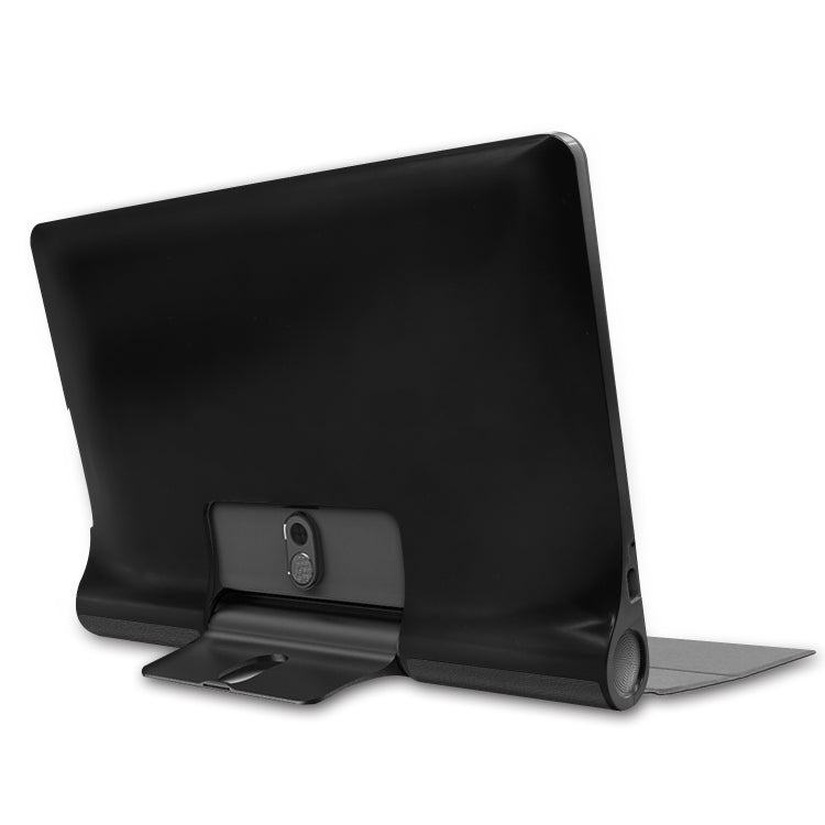 For Lenovo Yoga Smart Tab Custer Texture Horizontal Flip Leather Case with Two-folding Holder(Black)