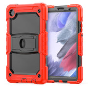 Shockproof Colorful Silica Gel + PC Protective Case with Holder & Shoulder Strap For Samsung Galaxy A7 Lite T220 / T225(Red)