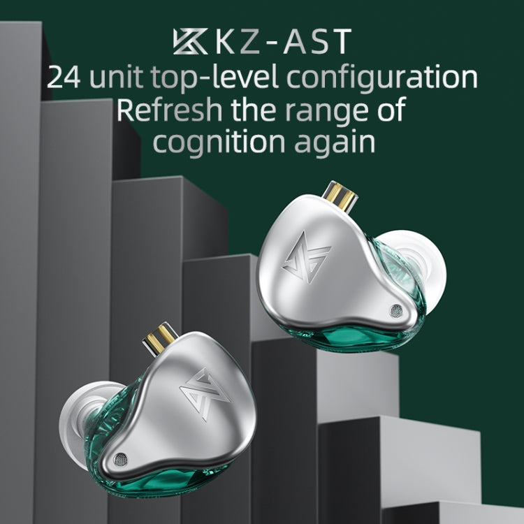 KZ AST 24-unit Balance Armature Monitor HiFi In-Ear Wired Earphone No Mic(Green) - free shipping - PMC TechLife - Order now!