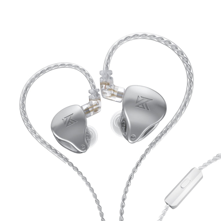 KZ AST 24-unit Balance Armature Monitor HiFi In-Ear Wired Earphone With Mic(Silver) - free shipping - PMC Jewellery - Order now!