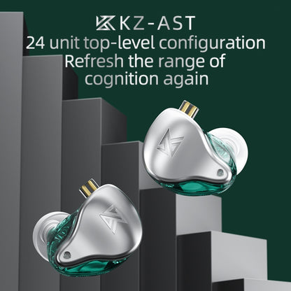 KZ AST 24-unit Balance Armature Monitor HiFi In-Ear Wired Earphone With Mic(Silver) - free shipping - PMC Jewellery - Order now!