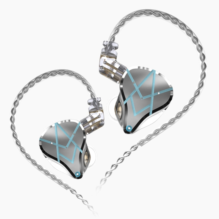 KZ ASX 20-unit Balance Armature Monitor HiFi In-Ear Wired Earphone No Mic(Silver) - free shipping - PMC Jewellery - Order now!
