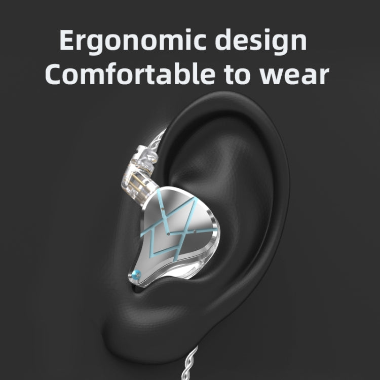 KZ ASX 20-unit Balance Armature Monitor HiFi In-Ear Wired Earphone No Mic(Silver) - free shipping - PMC Jewellery - Order now!
