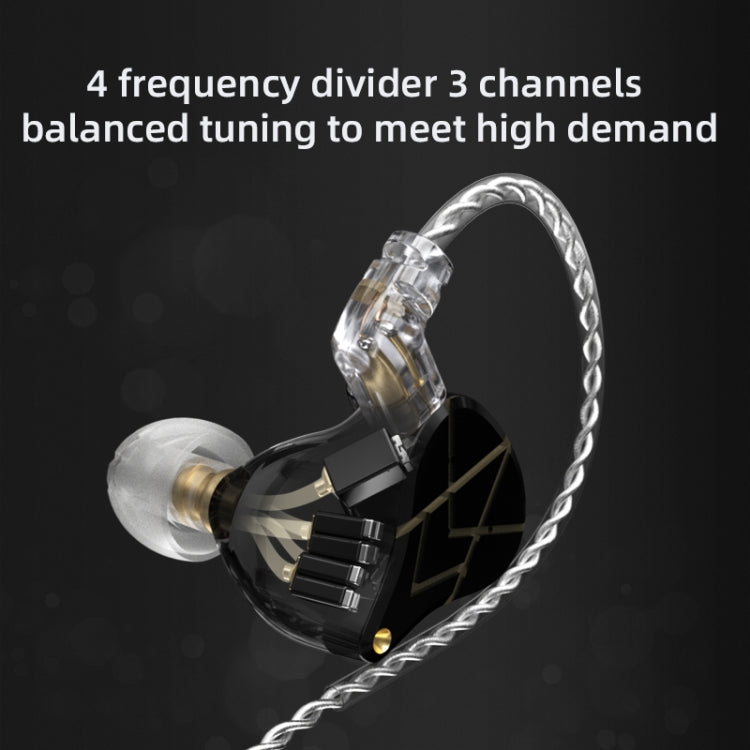 KZ ASX 20-unit Balance Armature Monitor HiFi In-Ear Wired Earphone No Mic(Silver) - free shipping - PMC Jewellery - Order now!