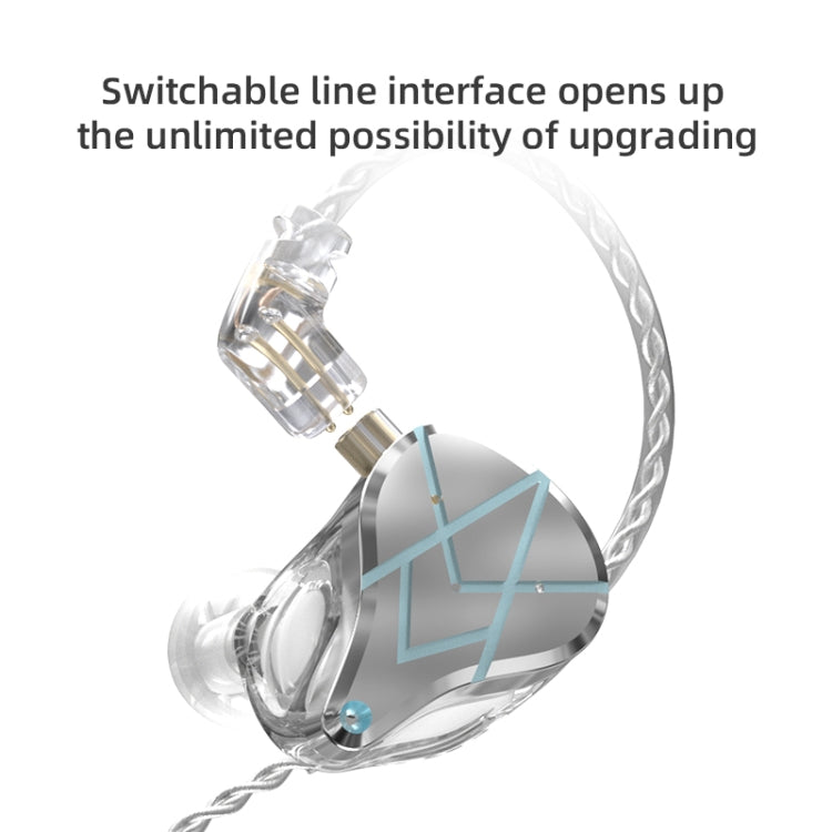 KZ ASX 20-unit Balance Armature Monitor HiFi In-Ear Wired Earphone No Mic(Silver) - free shipping - PMC Jewellery - Order now!