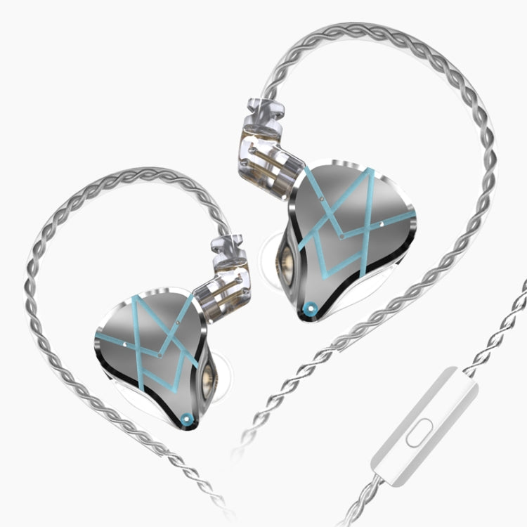 KZ ASX 20-unit Balance Armature Monitor HiFi In-Ear Wired Earphone With Mic(Silver) - free shipping - PMC Jewellery - Order now!