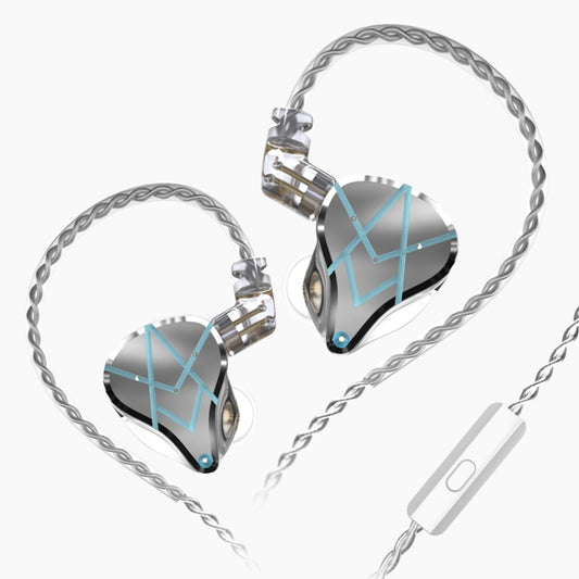 KZ ASX 20-unit Balance Armature Monitor HiFi In-Ear Wired Earphone With Mic(Silver) - free shipping - PMC Jewellery - Order now!