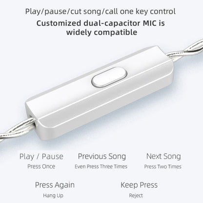 KZ ASX 20-unit Balance Armature Monitor HiFi In-Ear Wired Earphone With Mic(Silver) - free shipping - PMC Jewellery - Order now!