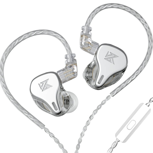 KZ DQ6 3-unit Dynamic HiFi In-Ear Wired Earphone With Mic(Silver) - free shipping - PMC Jewellery - Order now!