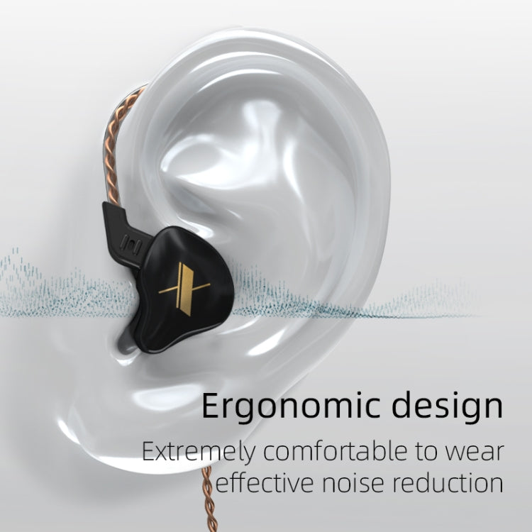 KZ EDX Dynamic Monitor HiFi In-Ear Wired Earphone No Mic(Black) - In Ear Wired Earphone by KZ | Online Shopping South Africa | PMC TechLife | Buy Now Pay Later Mobicred