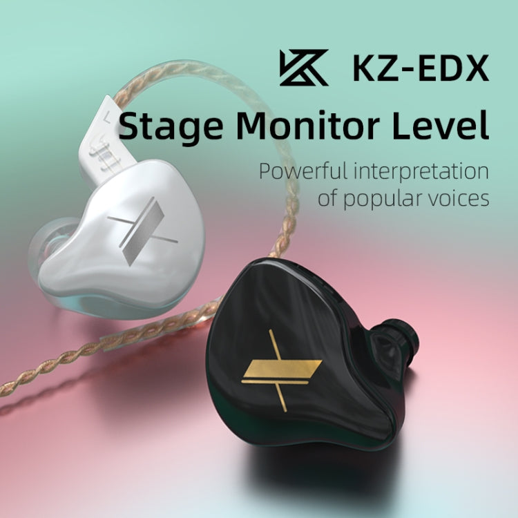 KZ EDX Dynamic Monitor HiFi In-Ear Wired Earphone With Mic(Black) - In Ear Wired Earphone by KZ | Online Shopping South Africa | PMC TechLife | Buy Now Pay Later Mobicred