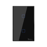 Sonoff T3 US-TX 433 RF WIFI Smart Remote Control Wall Touch Switch, US Plug, Style:Double Buttons