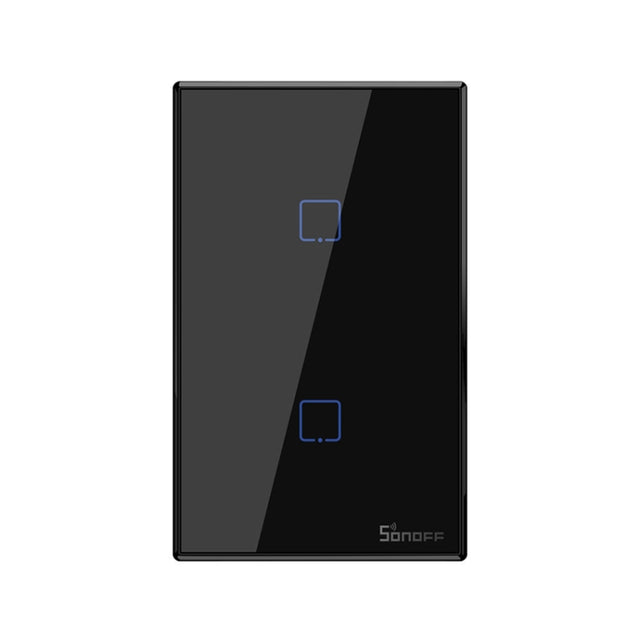 Sonoff T3 US-TX 433 RF WIFI Smart Remote Control Wall Touch Switch, US Plug, Style:Double Buttons