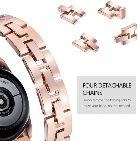Compatible with Garmin Venu /  Suunto 3 Fitness 20mm Universal Stainless Steel Metal Watch Band(Silver)
