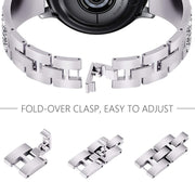 Compatible with Garmin Venu /  Suunto 3 Fitness 20mm Universal Stainless Steel Metal Watch Band(Silver)