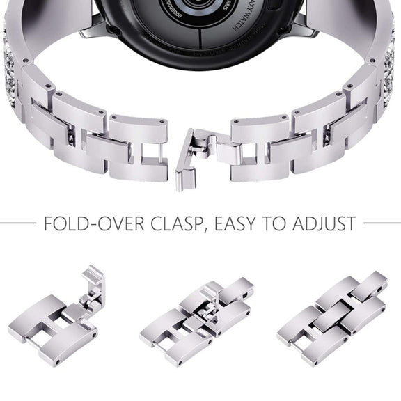 Compatible with Garmin Venu /  Suunto 3 Fitness 20mm Universal Stainless Steel Metal Watch Band(Silver)