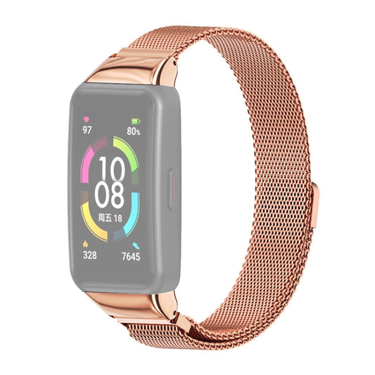 For Huawei Band 6 / Honor Band 6 / 7 MIJOBS Milan Stainless Steel Magnetic Watch Band(Rose Gold) - free shipping - PMC Jewellery - Order now!