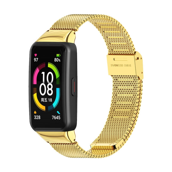 For Huawei Band 6 / Honor Band 6 / 7 MIJOBS Milan Stainless Steel Watch Band(Gold) - Watch Bands by MIJOBS