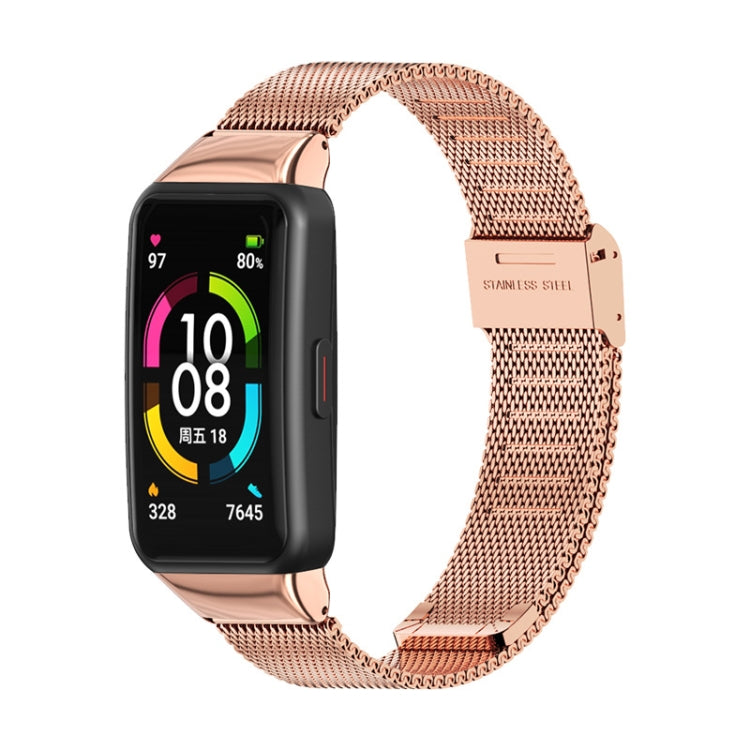 For Huawei Band 6 / Honor Band 6 / 7 MIJOBS Milan Stainless Steel Watch Band(Rose Gold) - free shipping - PMC TechLife - Order now!