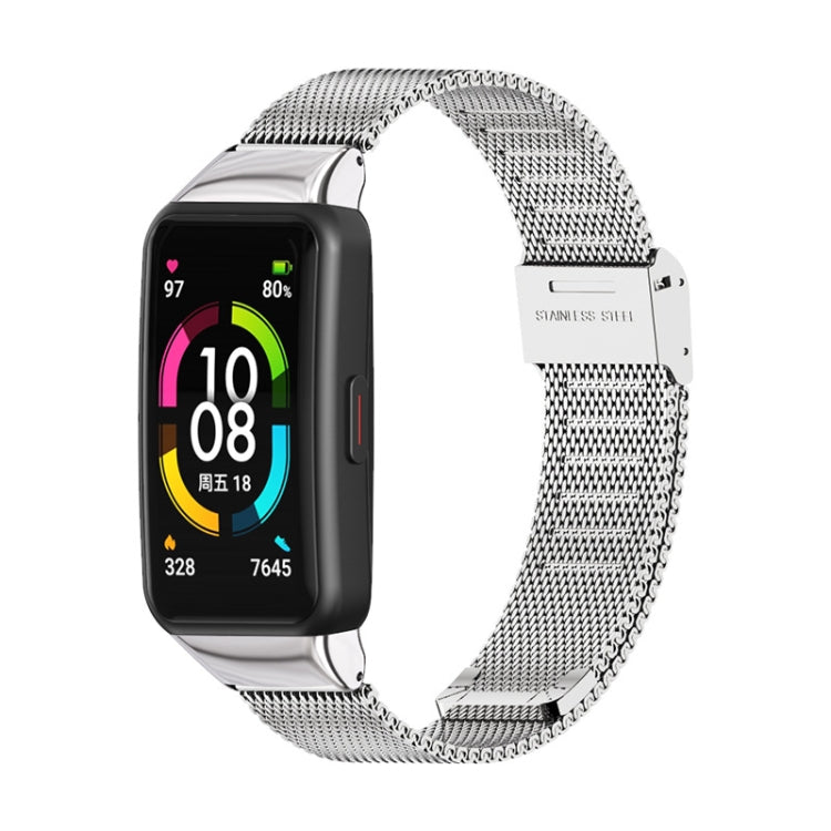 For Huawei Band 6 / Honor Band 6 / 7 MIJOBS Milan Stainless Steel Watch Band(Silver) - Watch Bands by MIJOBS