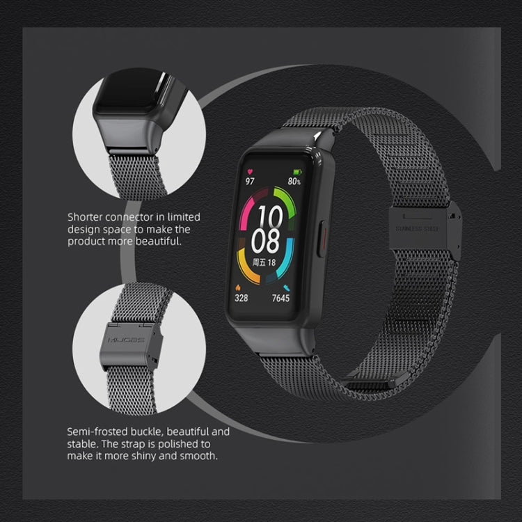 For Huawei Band 6 / Honor Band 6 / 7 MIJOBS Milan Stainless Steel Watch Band(Gold) - Watch Bands by MIJOBS