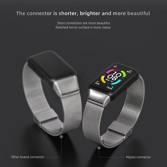 For Huawei Band 6 / Honor Band 6 / 7 MIJOBS Milan Stainless Steel Watch Band(Gold) - Watch Bands by MIJOBS