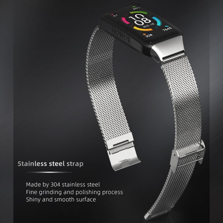 For Huawei Band 6 / Honor Band 6 / 7 MIJOBS Milan Stainless Steel Watch Band(Silver) - Watch Bands by MIJOBS