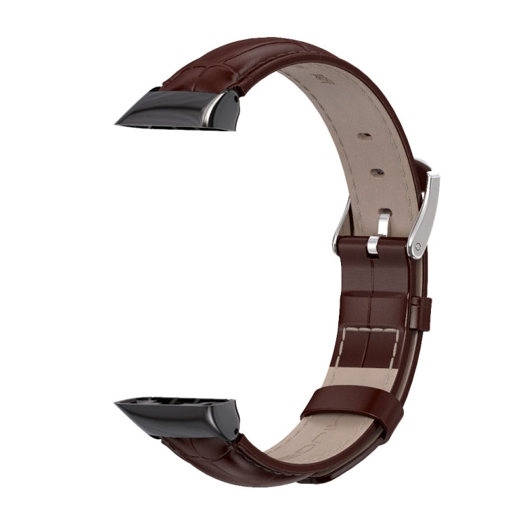 For Huawei Band 6 / Honor Band 6 / 7 MIJOBS Cowhide Leather Watch Band(Rose Gold) - Watch Bands by MIJOBS | Online Shopping South Africa | PMC TechLife | Buy Now Pay Later Mobicred
