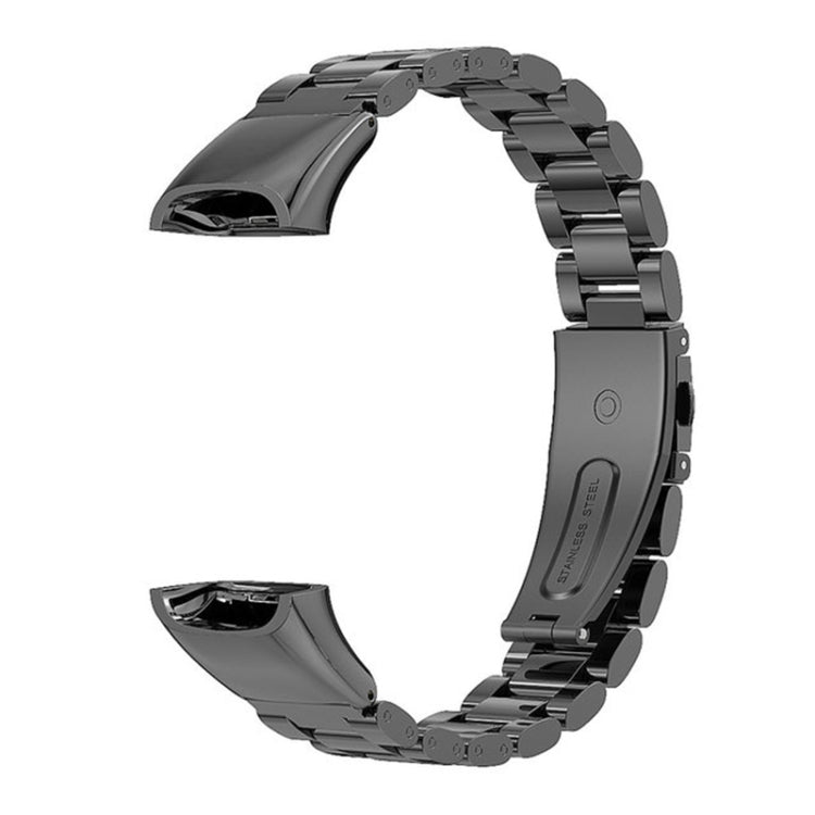 For Huawei Band 6 / Honor Band 6 / 7 MIJOBS Three Strains Stainless Steel Metal Buckle Watch Band(Black) - free shipping - PMC TechLife - Order now!