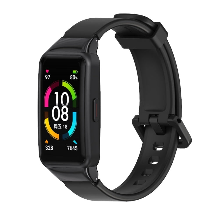 For Huawei Band 6 / Honor Band 6 / 7 MIJOBS Universal Breathable Silicone Watch Band(Black) - Watch Bands by MIJOBS | Online Shopping South Africa | PMC TechLife | Buy Now Pay Later Mobicred