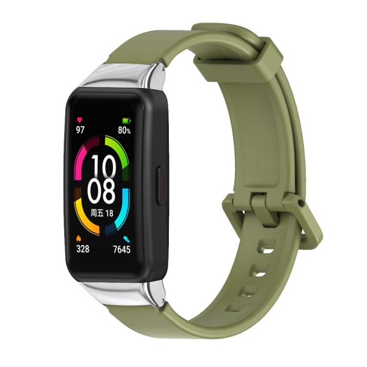 For Huawei Band 6 / Honor Band 6 / 7 MIJOBS Universal Breathable Silicone Watch Band(Green) - Watch Bands by MIJOBS | Online Shopping South Africa | PMC TechLife | Buy Now Pay Later Mobicred