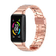 For Huawei Band 6 / Honor Band 6 / 7 MIJOBS Bamboo Joint Stainless Steel Metal Buckle Watch Band(Rose Gold) - Watch Bands by MIJOBS