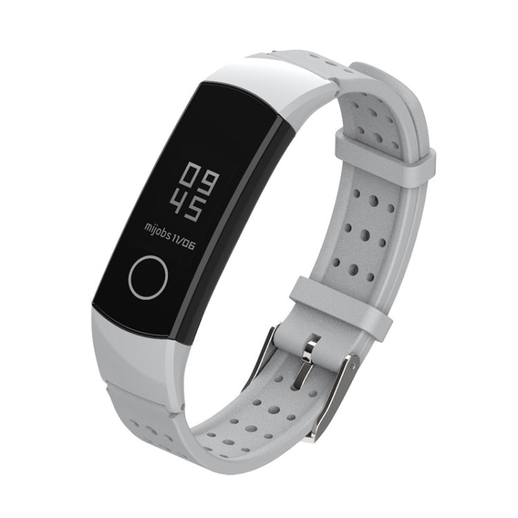 For Honor Band 4 / 5 MIJOBS Breathable Silicone Watch Band with Hole(Grey) - Watch Bands by MIJOBS | Online Shopping South Africa | PMC TechLife | Buy Now Pay Later Mobicred