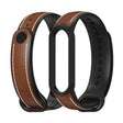 For Xiaomi Mi Band 5/6/7 MIJOBS TPU + Leather Watch Band(Brown+Black) - Watch Bands by MIJOBS