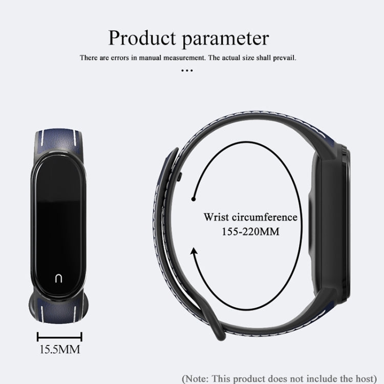 For Xiaomi Mi Band 5/6/7 MIJOBS TPU + Leather Watch Band(Brown+Black) - Watch Bands by MIJOBS