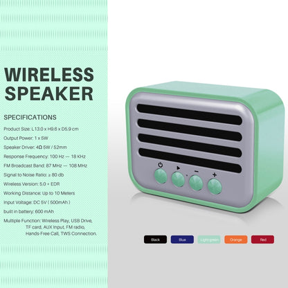 New Rixing NR-102 Mini TWS Bluetooth Speaker(Orange) - free shipping - PMC Jewellery - Order now!