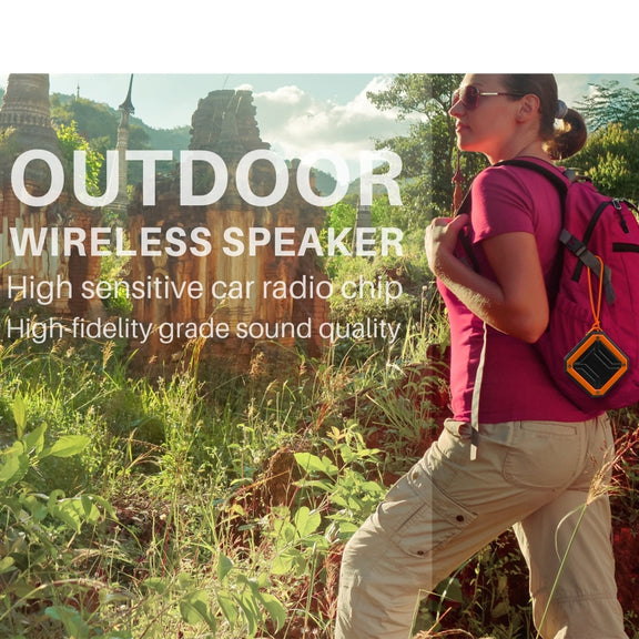 New Rixing NR-103 Mini TWS Bluetooth Speaker with Lanyard(Orange)