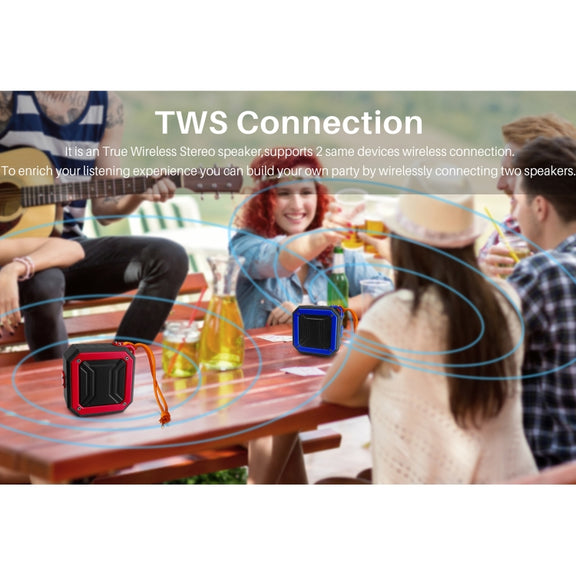 New Rixing NR-103 Mini TWS Bluetooth Speaker with Lanyard(Green)