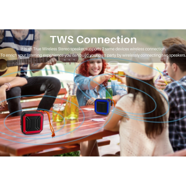 New Rixing NR-103 Mini TWS Bluetooth Speaker with Lanyard(Green)