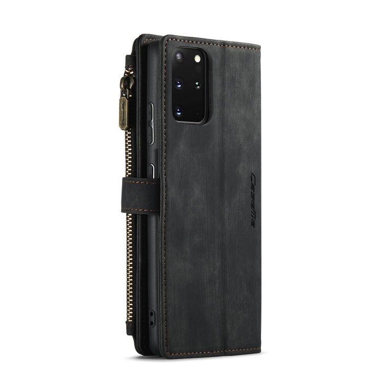 For Samsung Galaxy S20+ 5G CaseMe-C30 PU + TPU Multifunctional Horizontal Flip Leather Case with Holder & Card Slot & Wallet & Zipper Pocket(Black)