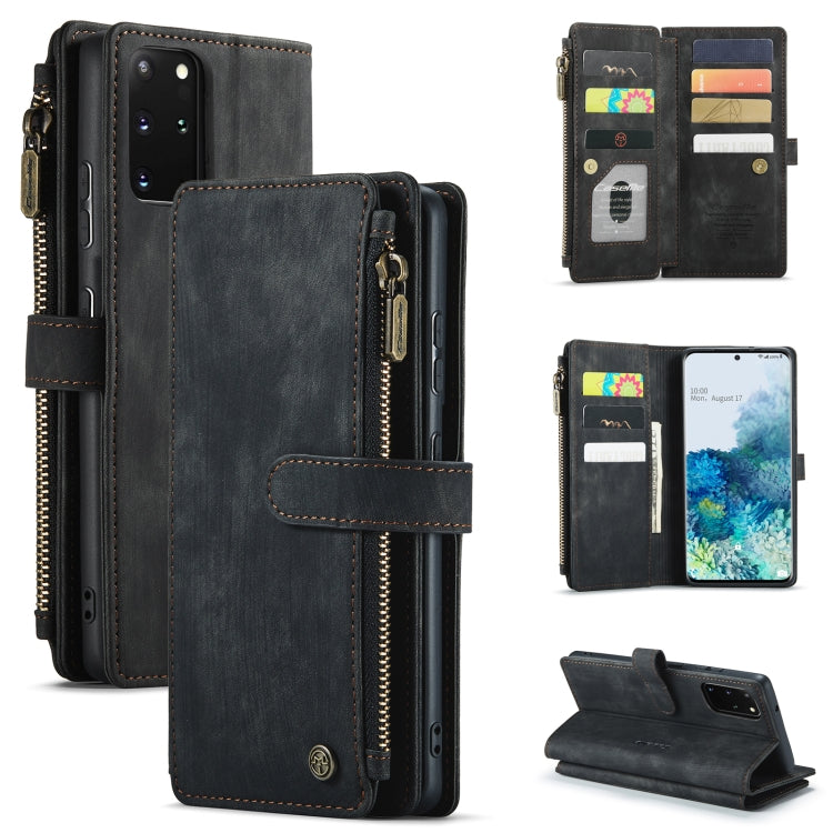 For Samsung Galaxy S20+ 5G CaseMe-C30 PU + TPU Multifunctional Horizontal Flip Leather Case with Holder & Card Slot & Wallet & Zipper Pocket(Black) - free shipping - PMC TechLife - Order now!