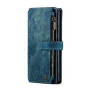 For Samsung Galaxy S20 FE CaseMe-C30 PU + TPU Multifunctional Horizontal Flip Leather Case with Holder & Card Slot & Wallet & Zipper Pocket(Blue)