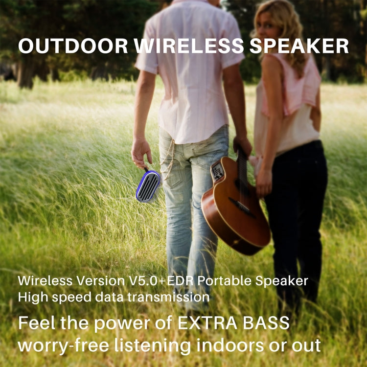 New Rixing NR-105 Mini TWS Metal Bluetooth Speaker Support Hands-free Call / FM(Black)
