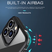For iPhone 13 Pro Max MG Series Carbon Fiber TPU + Clear PC Four-corner Airbag Shockproof Case (Green)