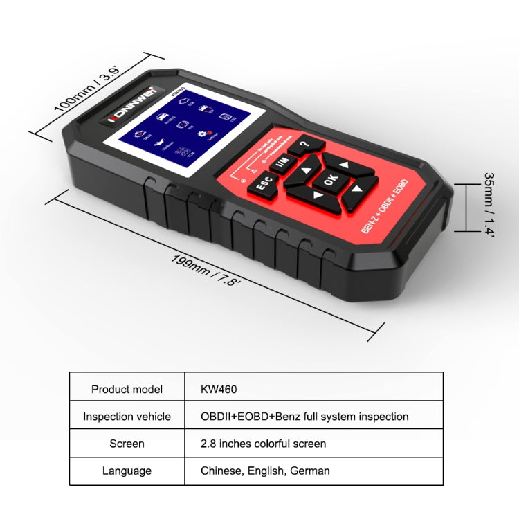 KONNWEI KW460 Car 2.8 inch 12V Lead-acid Battery Tester Fault Diagnosis Instrument - free shipping - PMC TechLife - Order now!