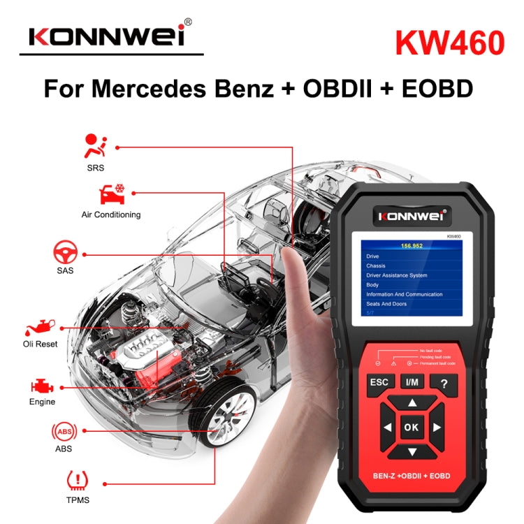 KONNWEI KW460 Car 2.8 inch 12V Lead-acid Battery Tester Fault Diagnosis Instrument - free shipping - PMC TechLife - Order now!