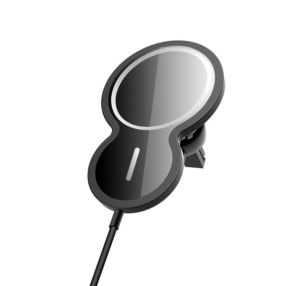 W34 Inverted Gourd-shaped Magnetic Car Wireless Charger Mobile Phone Holder(Black)