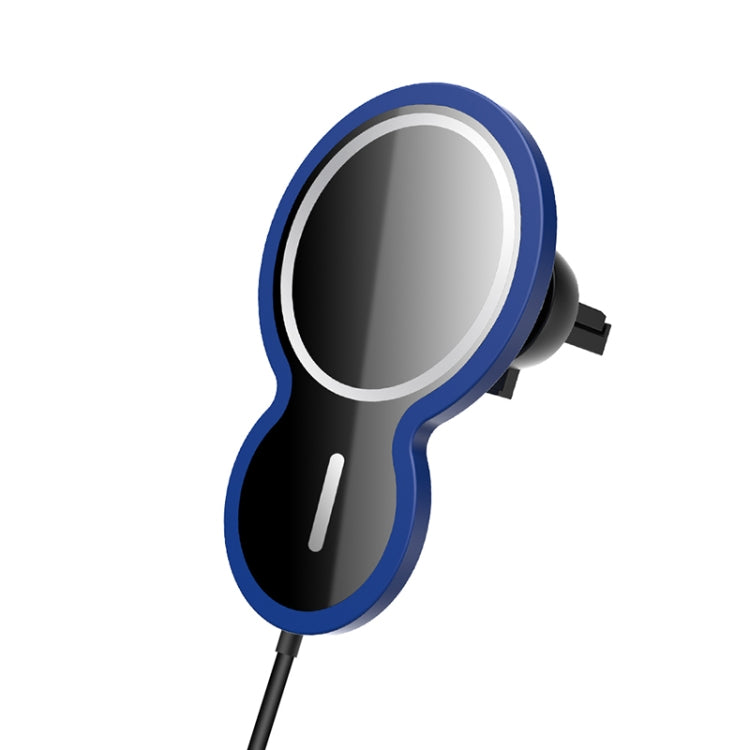 W34 Inverted Gourd-shaped Magnetic Car Wireless Charger Mobile Phone Holder(Blue) - Wireless Charger Holders by PMC TechLife | Online Shopping South Africa | PMC TechLife