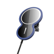 W34 Inverted Gourd-shaped Magnetic Car Wireless Charger Mobile Phone Holder(Blue)