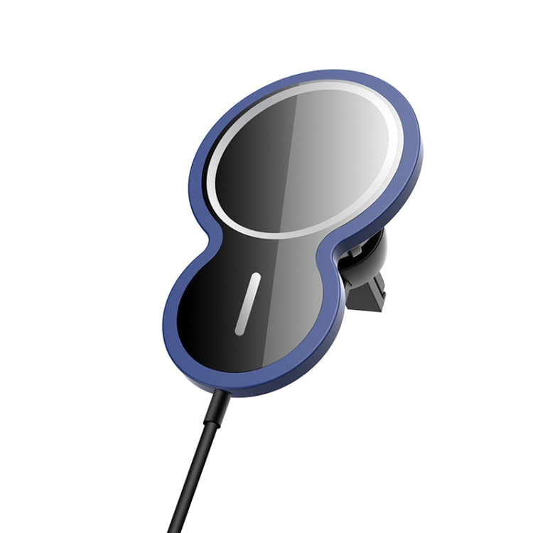 W34 Inverted Gourd-shaped Magnetic Car Wireless Charger Mobile Phone Holder(Blue)